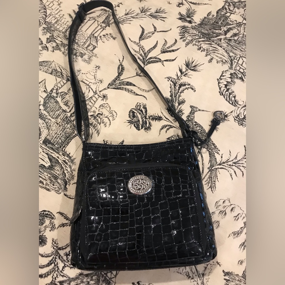 Brighton Crocodile Patent Leather Handbag